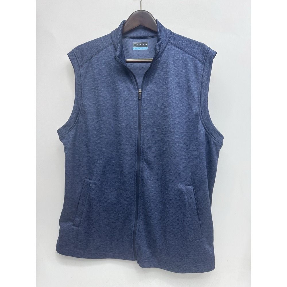 PGA tour full zip vest pullover blue Faint scale pattern Size XL
